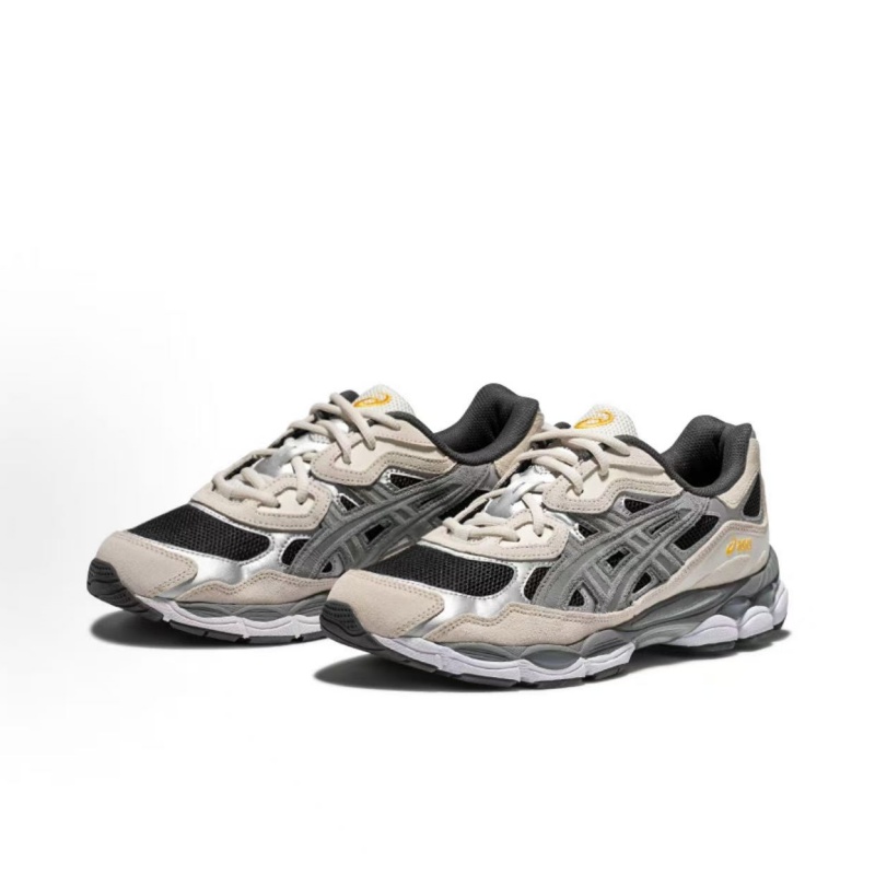 Asics GEL NYC urbancore Cowhide Fabric Synthetic Leather Round Toe Lace Up Sports Low Top Lifestyle Casual Sneakers For Men Beige Grey - view 5