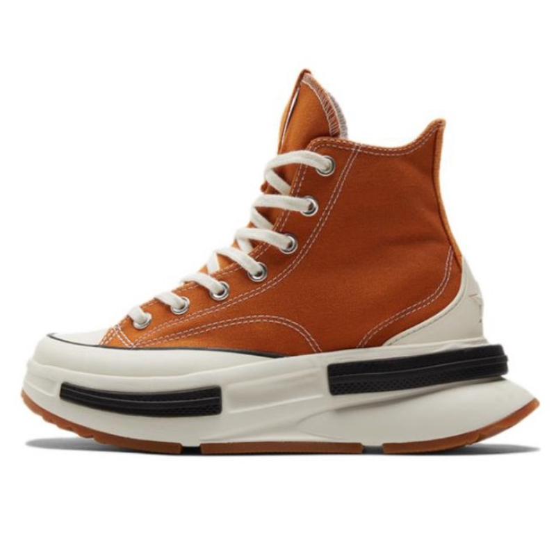 Converse Run Star Legacy Men Women Canvas Sneakers, Caramel Orange High Top Lace Up Shoes, Platform Chunky Thick Sole Street Style Casual Board Shoes - view 3