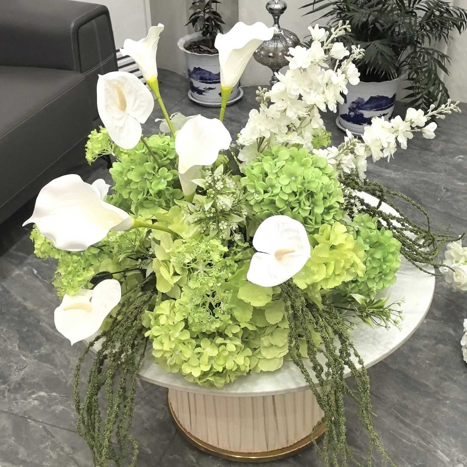 Green Artificial Plant Flower Luxury Ball Floral Arrangement Table Centerpieces for Wedding Aisle Banquet Party Event DecorN260831 - view 4