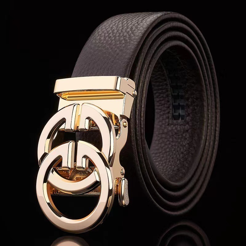 Fashion belt for men alloy buckle high quality PU leather automatic belt adjustable ratchet business casual mens belt 260104 - view 4