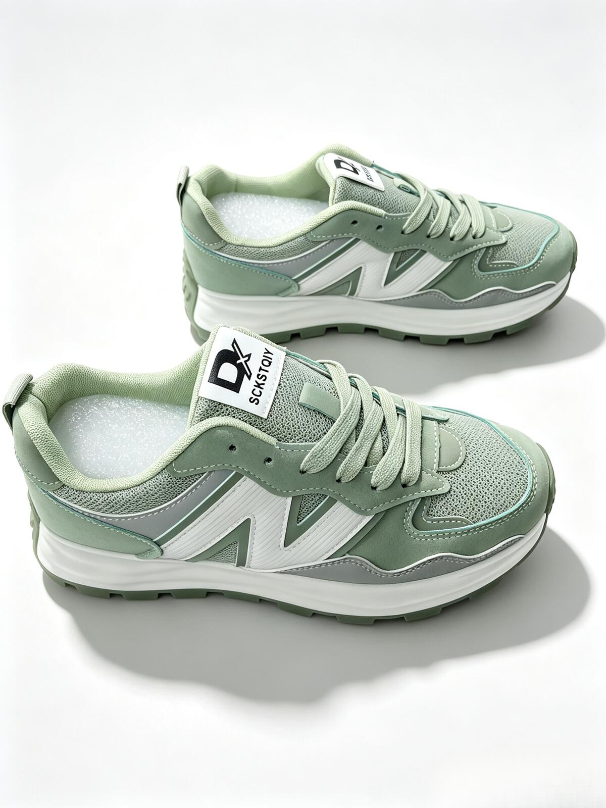 Free shipping summer New arrival women fashion sneakers Green khaki gray sport running shoes breathable athleisure runners trainers men size 39 44 - view 5