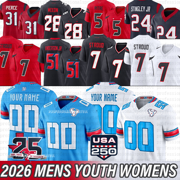 Maglia Houstones Texans # 7 Maglia CJ Stroud Maglia Stefon Diggs Texan Maglia W…