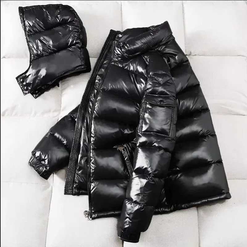 Glossy Parka Casual White Mens Duck Hooded Down Jacket Waterproof Windproof Ski Thick Warm Outwear Men Winter Fashion Shiny Coat L260829 - view 5