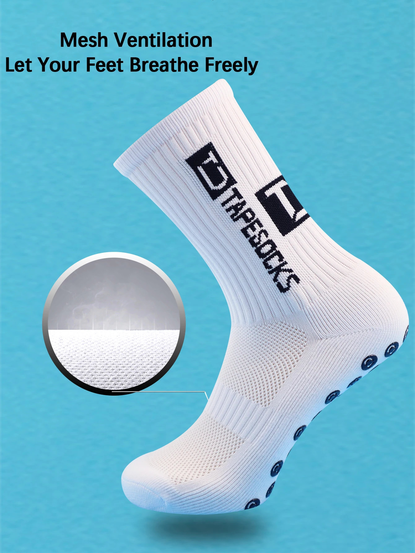 4 Pairs Mens Soccer Socks with Grip Non Slip Anti Athletic Cushion Pads for FootballBasketball 260901 - view 5