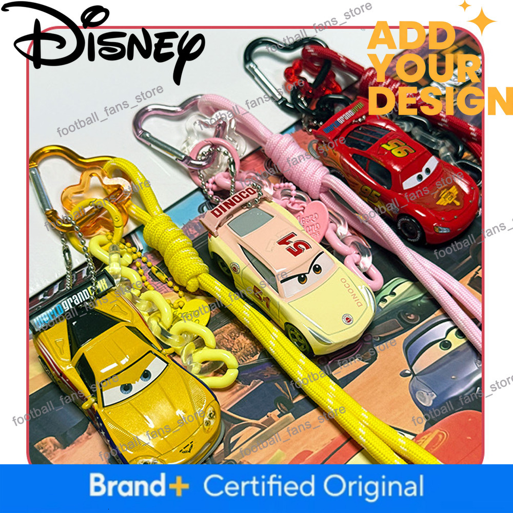 New Lightning McQueen Alloy Car Keyring from Cars Movie, Collectible Gift Ornament with Lanyard & Dopamine Color Chain Pendant - view 1