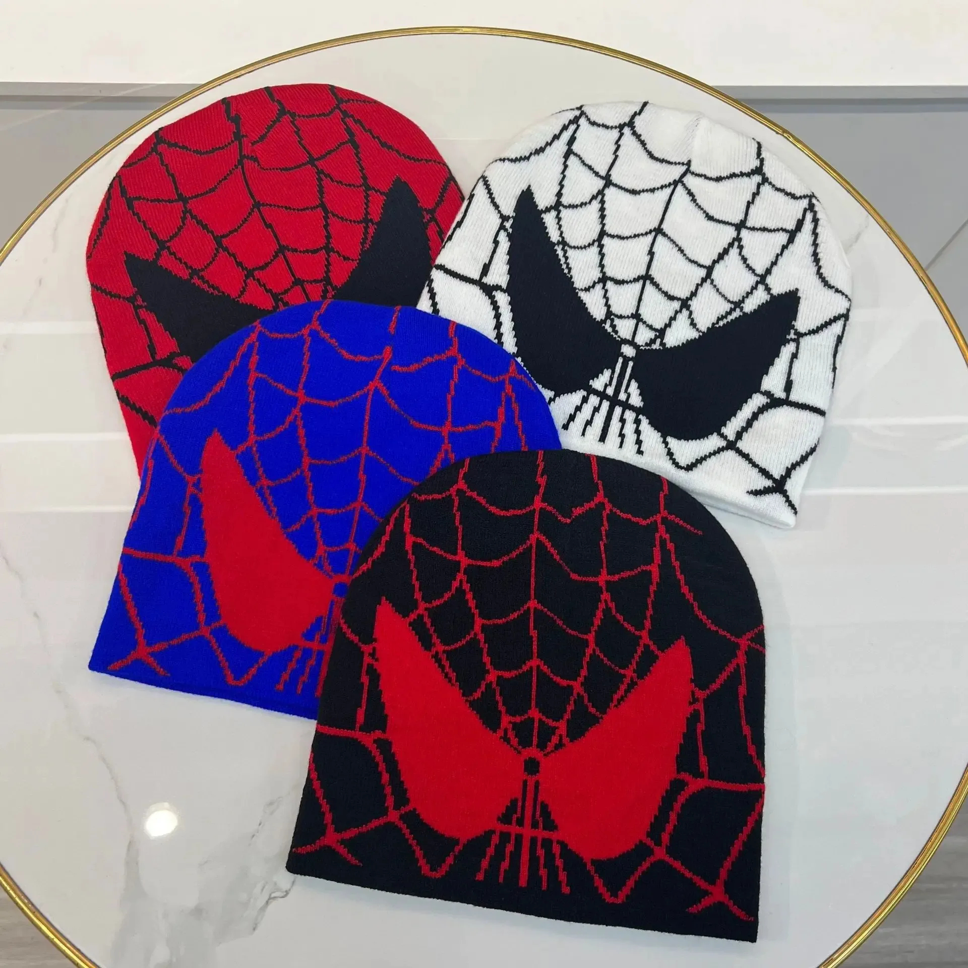 New Cartoon Spider Embroidered Hat Men Winter Autunm Warm Knitted Bonnet Cap Soft Wool Beanies Caps Boys Gifts J260902 - view 3