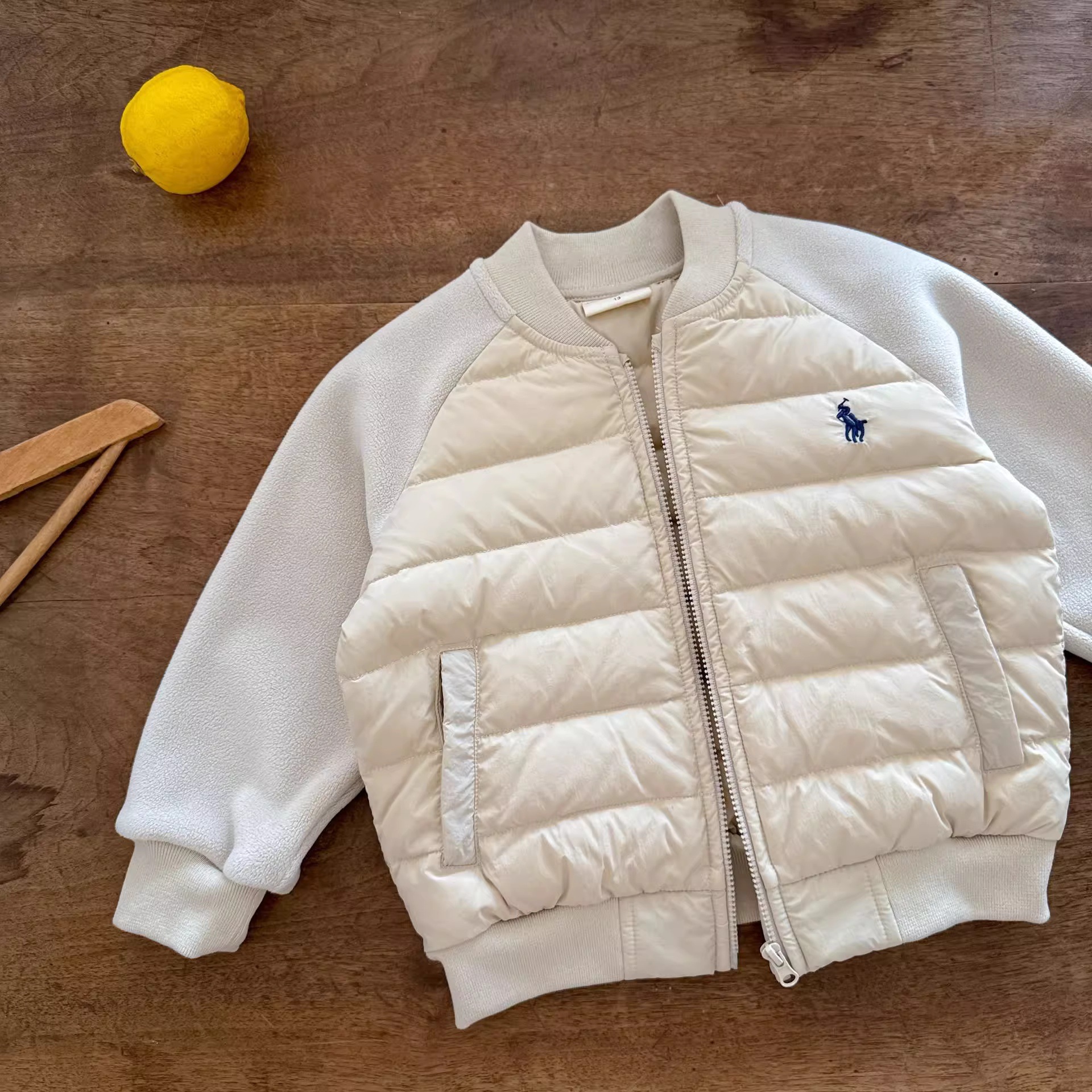 Free shipping Kids Clothing Children's thick spliced cotton jacket comfortable simple and warm - view 6