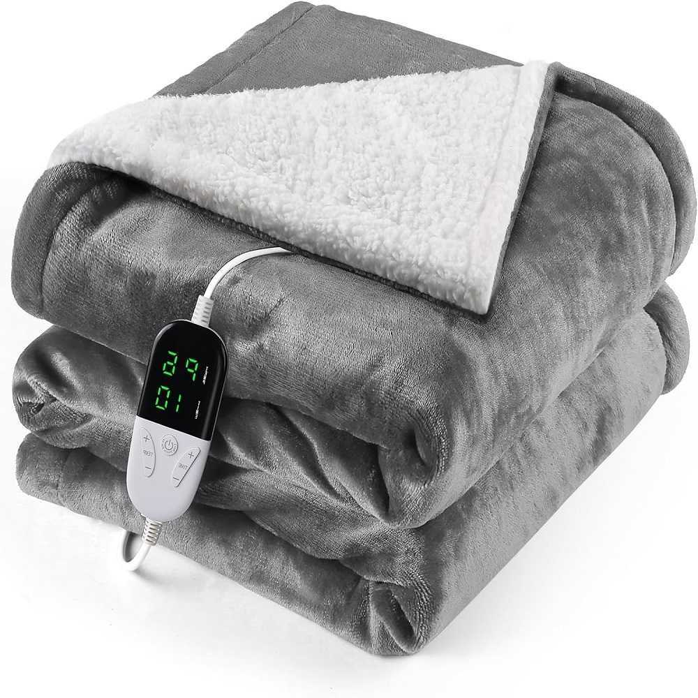 1Blanket-Electric Blanket Soft Heated Heated Throw Blanket with 6 Heating Levels 4 Hours auto-Off Over-Heat Protection L260902 - view 3