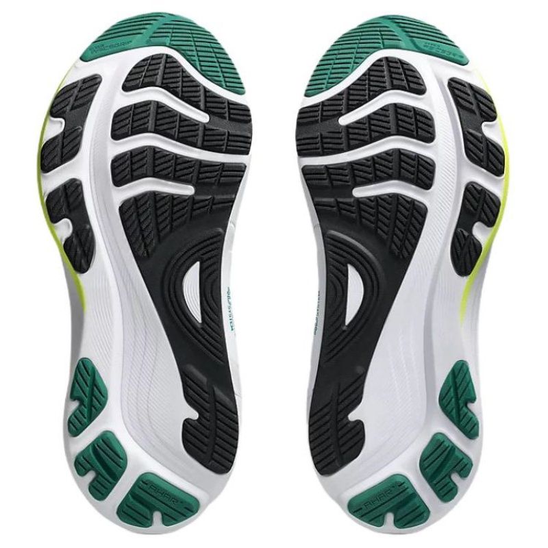 Men's Asics Gel-Kayano 32 Running Shoes with PureGel Cushioning - Breathable White & Jasper Green - view 6