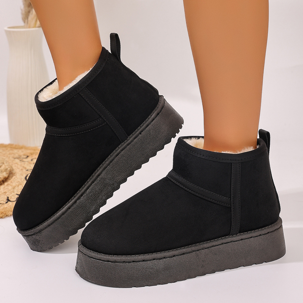 Shoes Fashion And Exquisite Thick Soled Snow Boots For Women Winter With Plush And Thick Warm Short Boots Slip On Shoes Suitable For Various Outdoor T - view 5