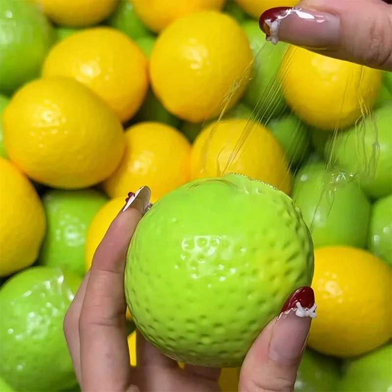 Handmade Crispy Lemon Stress Ball Squeeze Toy Color-Changing Fruit Crunchy Squishy Fidget Ball ASMR Sensory Stress Relief Toy S260902L0Q2 - view 6