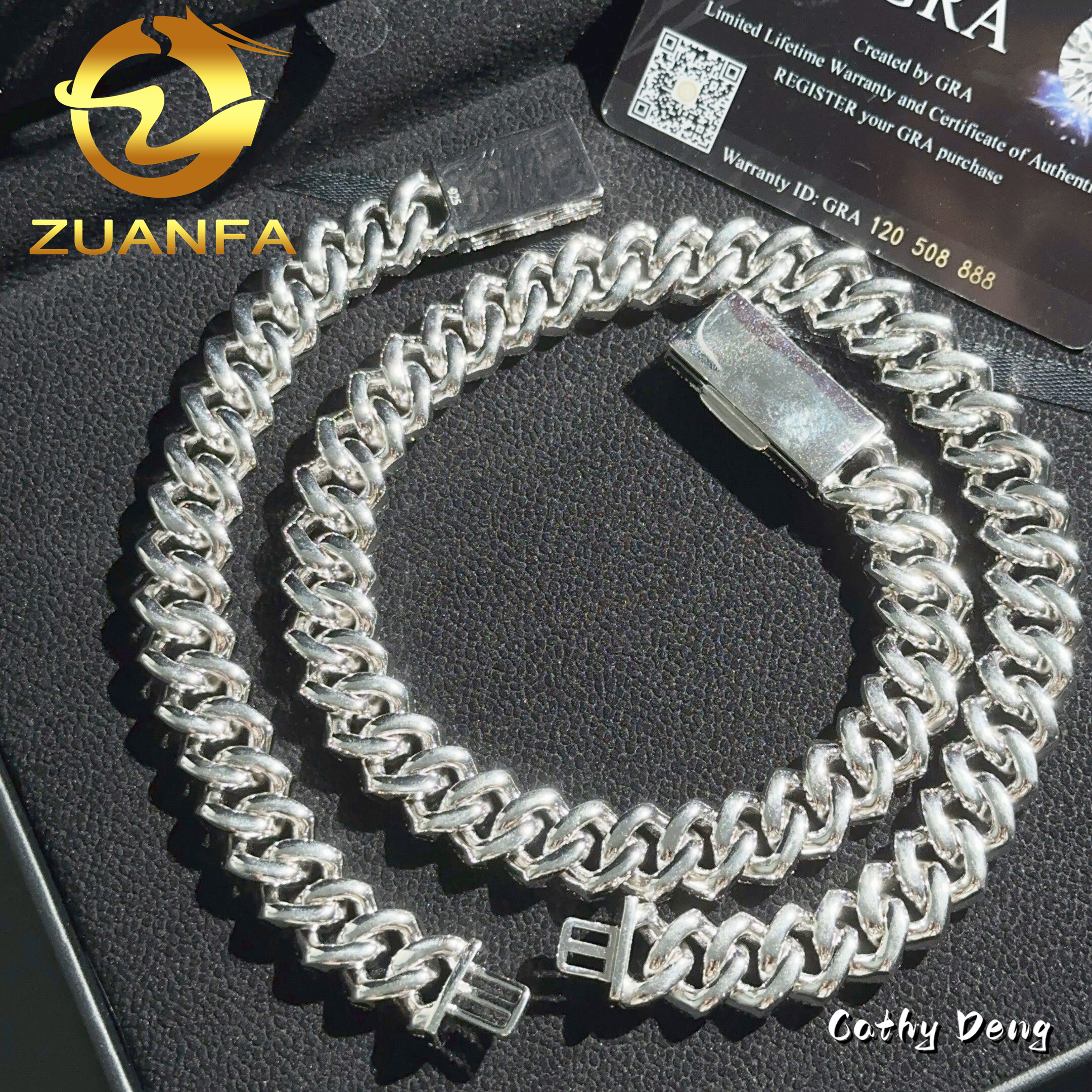 High Quality Hip Hop Jewelry 4 Row 15mm Lab Moissanite Cuban Link Chain for Men 925 Sterling Silver Iced Out Maimi Cuban Chain - view 7