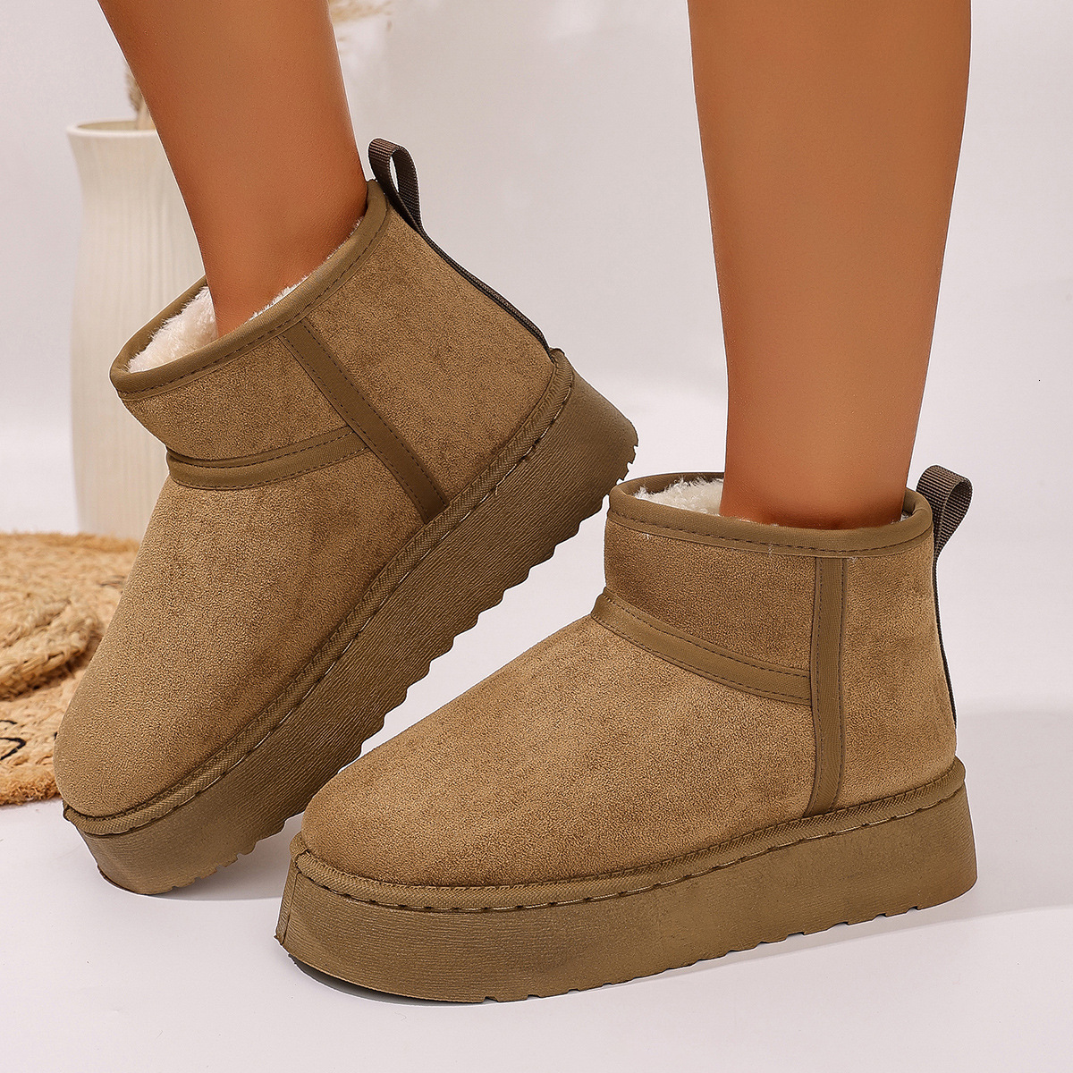 Shoes Fashion And Exquisite Thick Soled Snow Boots For Women Winter With Plush And Thick Warm Short Boots Slip On Shoes Suitable For Various Outdoor T - view 4