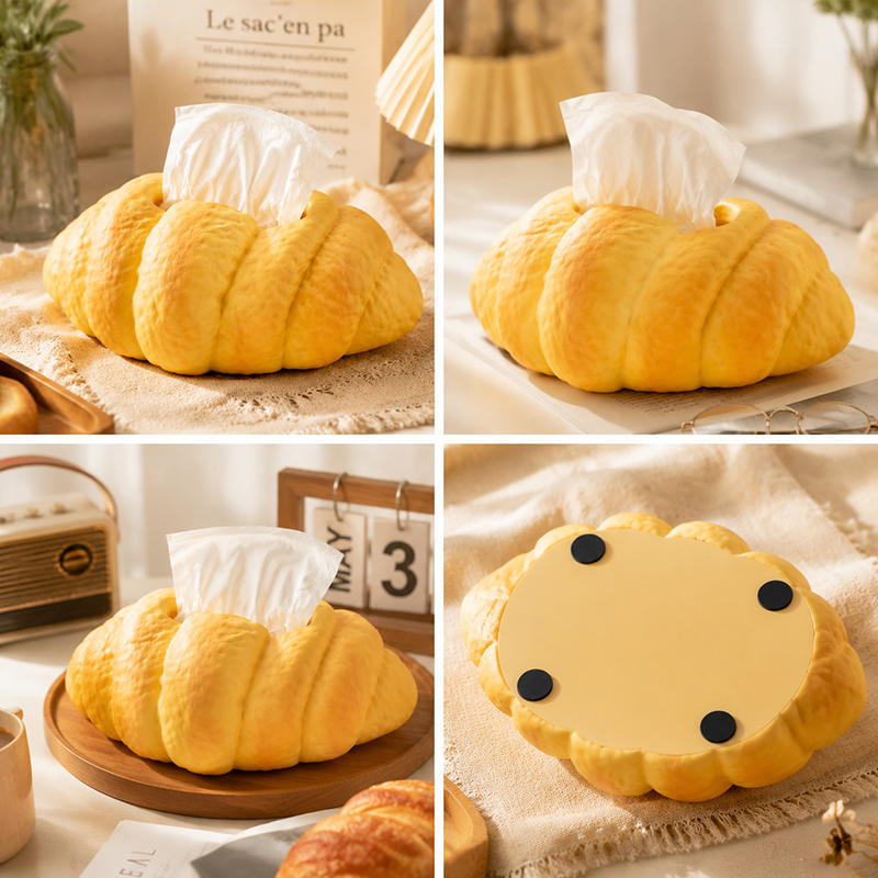 Hot selling croissant tissue box, home living room dining table, creative trend tissue box, novelty decoration wholesale - view 4