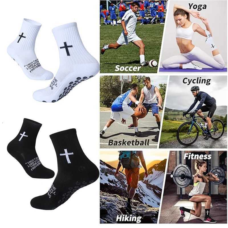Prayer 4 Socks Pairs Christian Socks Jesus Socks Cross Grip Soccer Socks - Anti-Slip Grips Sports Sock with Bible H260901 - view 7