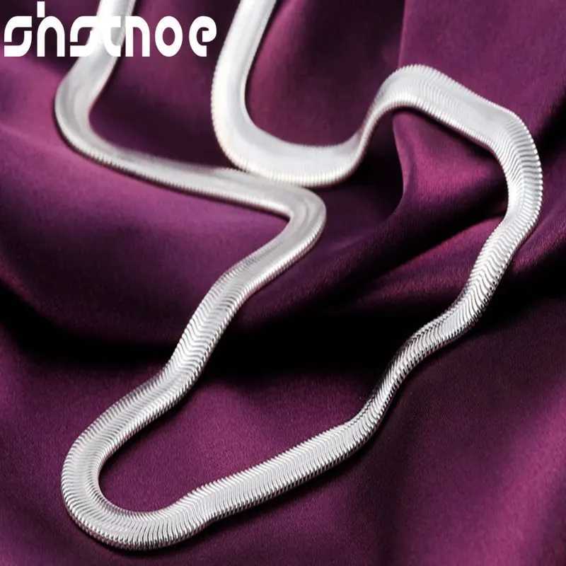 Snake 18K Gold 6mm Flat 16/18/20/22/24/26 Inch Chain Necklace For Women Man Engagement Wedding Fashion Charm Jewelry J260901 - view 6