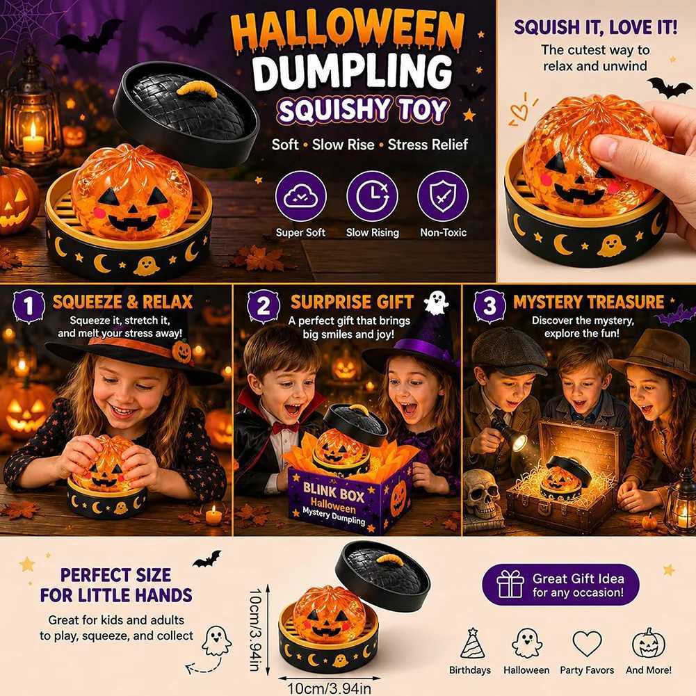 Halloween Cute Fun Spookys Steamers-Dumpling Squeeze Toy Squishies Mysterys Box Spooky Slow-Rising Squeeze Stress Balls S2609027OO6 - view 3