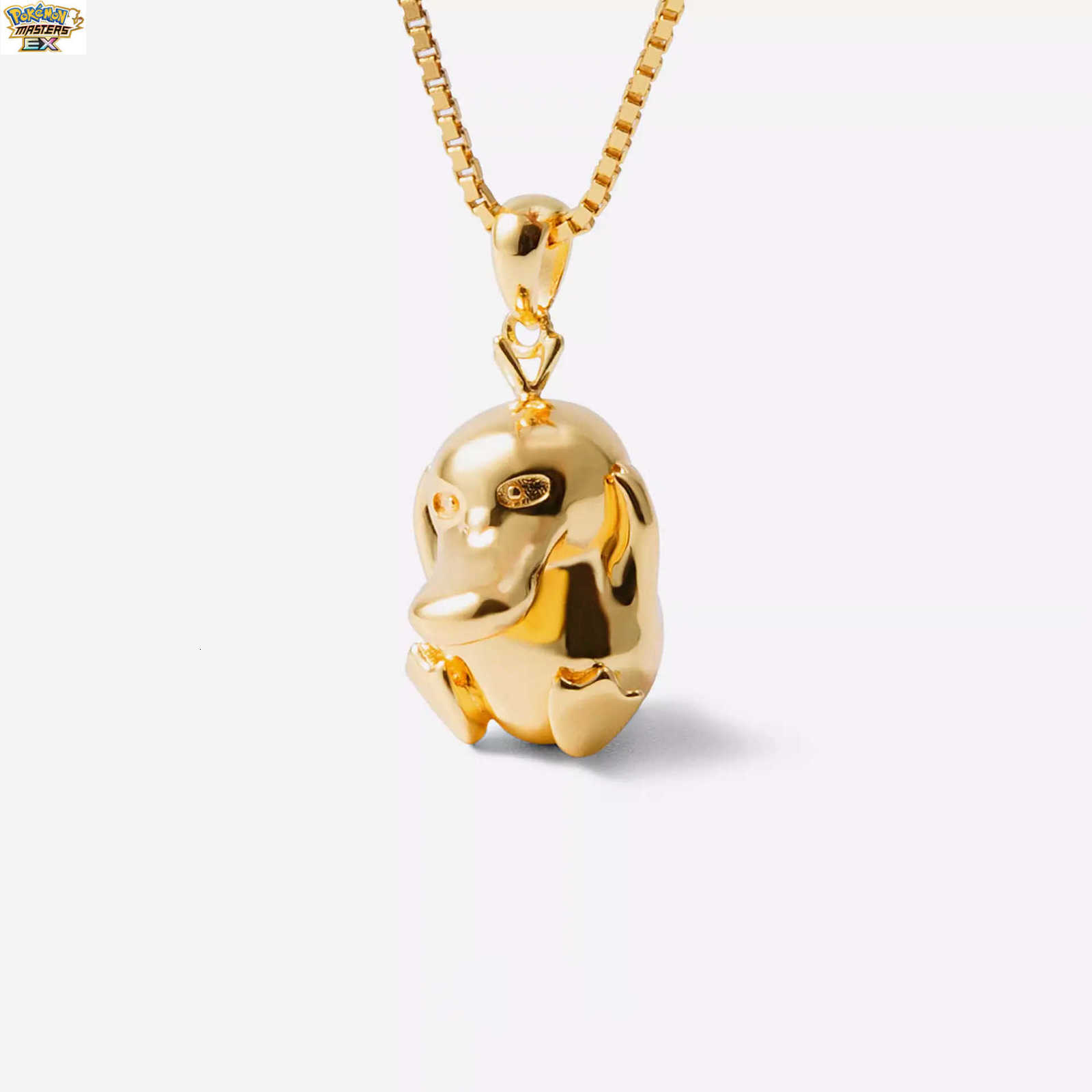 925 sterling silver cartoon Psyduck necklace for men and women trendy Pokmon collarbone chain with cute little duck pendant L260902