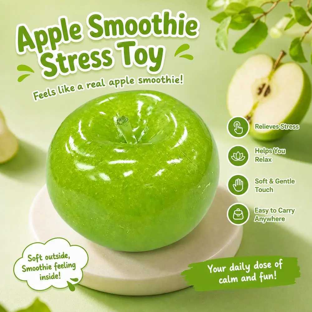 Icy Slush Apple Squishy Toy Glitter Liquid Sand Stress Relief Slow Rising Fidget Sensory Desk Decor Gift 3 Colors Slushy Texture S260902AMQG - view 6