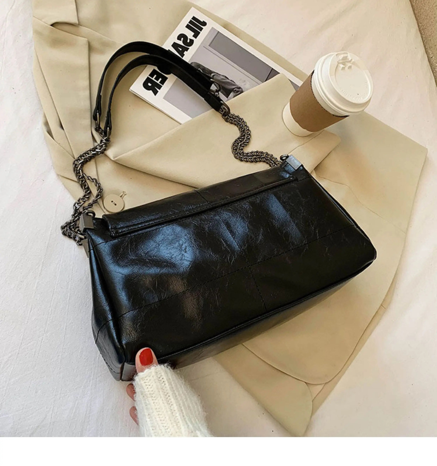 y Handbag Bags ner Vintage Shoulder Bag Chain Messenger Soft Flap Crossbody Pack Purse260901 - view 6