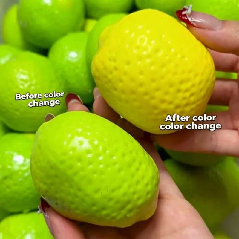 Handmade Crispy Lemon Stress Ball Squeeze Toy Color-Changing Fruit Crunchy Squishy Fidget Ball ASMR Sensory Stress Relief Toy S260902L0Q2 - view 3
