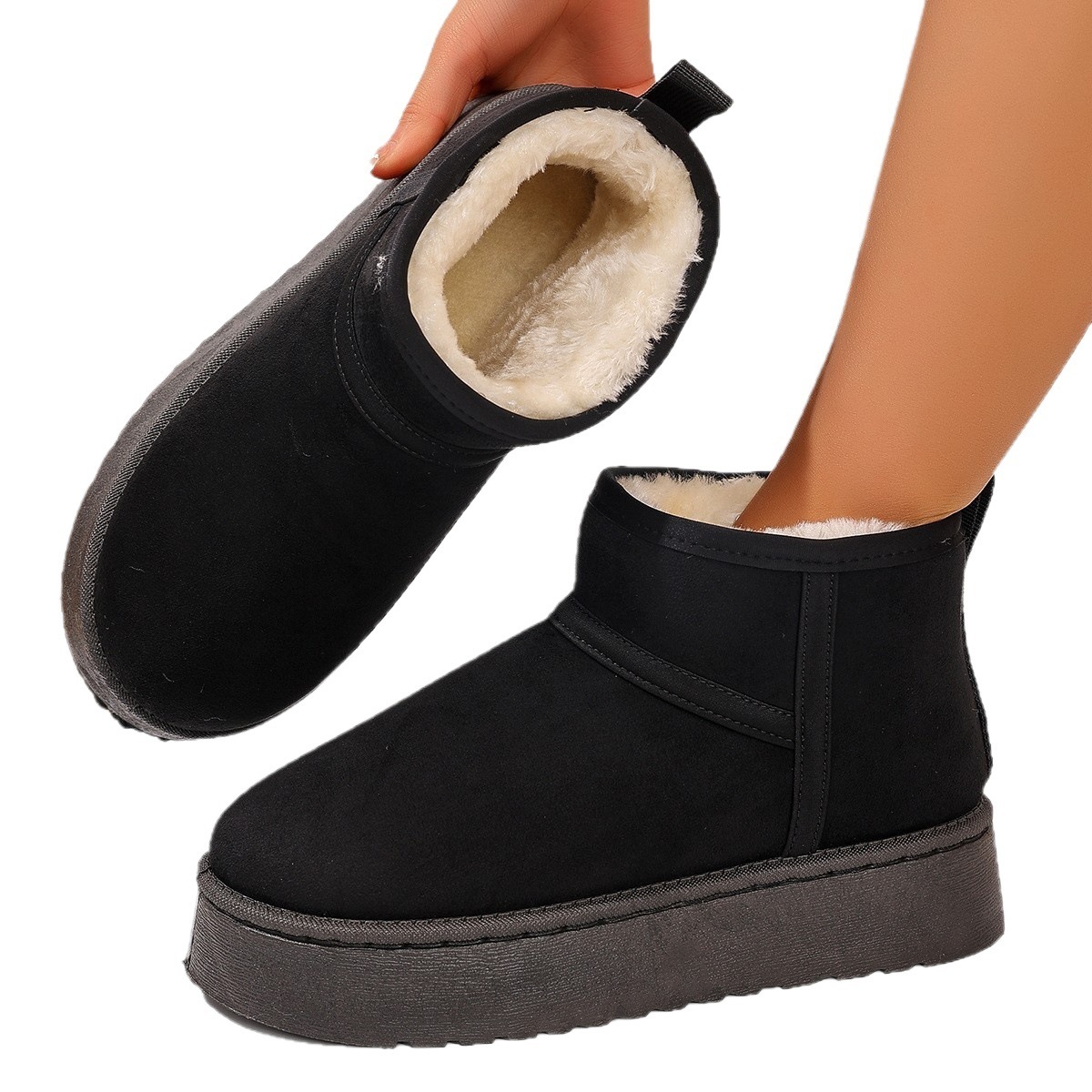 Shoes Fashion And Exquisite Thick Soled Snow Boots For Women Winter With Plush And Thick Warm Short Boots Slip On Shoes Suitable For Various Outdoor T - view 6