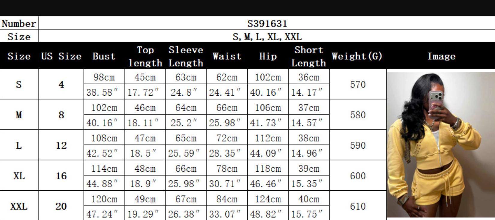 Tracksuit Matching Set Women Cropped Hoodie Sweatshirts hoodrich Women Studded Crop Sweatshirt Shorts Set Full Zip Collar Top High Waist Short femme S - view 6