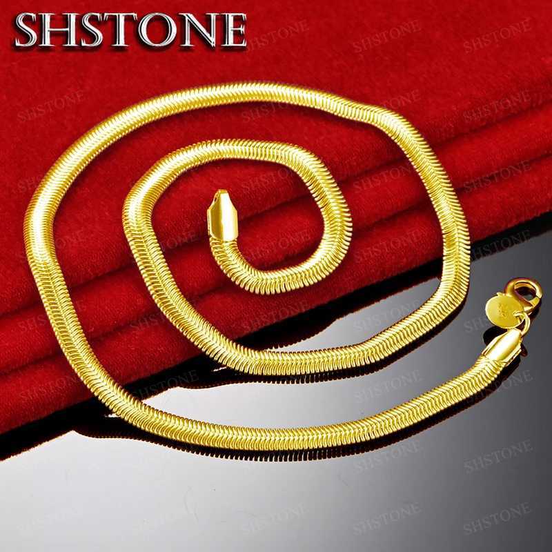 Snake 18K Gold 6mm Flat 16/18/20/22/24/26 Inch Chain Necklace For Women Man Engagement Wedding Fashion Charm Jewelry J260901 - view 4