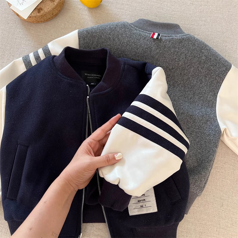 Free shipping Kids Clothing Fashionable and minimalist children's coat loose fit coat stylish and thick coat - view 7