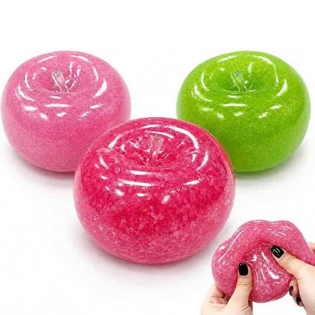 Icy Slush Apple Squishy Toy Glitter Liquid Sand Stress Relief Slow Rising Fidget Sensory Desk Decor Gift 3 Colors Slushy Texture S260902AMQG - view 5
