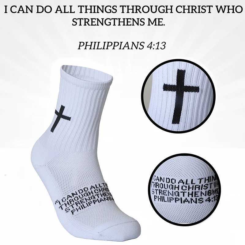 Prayer 4 Socks Pairs Christian Socks Jesus Socks Cross Grip Soccer Socks - Anti-Slip Grips Sports Sock with Bible H260901 - view 5