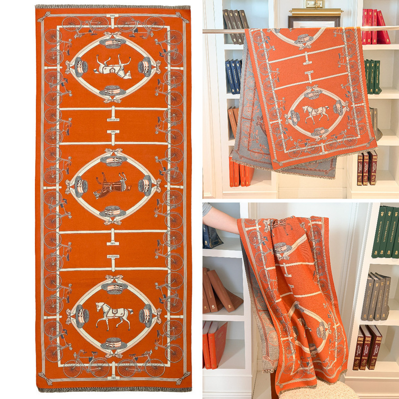 Designer Scarf For Woman Imitation Cashmere Scarf Autumn And Winter Printed Shawl Thickened And Warm Long Neck Scarves Fashionable Outerwear High Qual - view 6