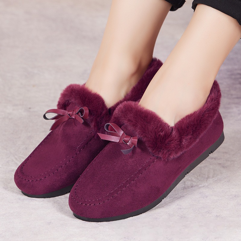 designer Shoes Women Winter Furry Lined Loafers, Metal Buckle Decor Suede Moccasins, Warm Plush Slip-On Flat Shoes, Casual Outdoor Daily Walking Shoes - view 7