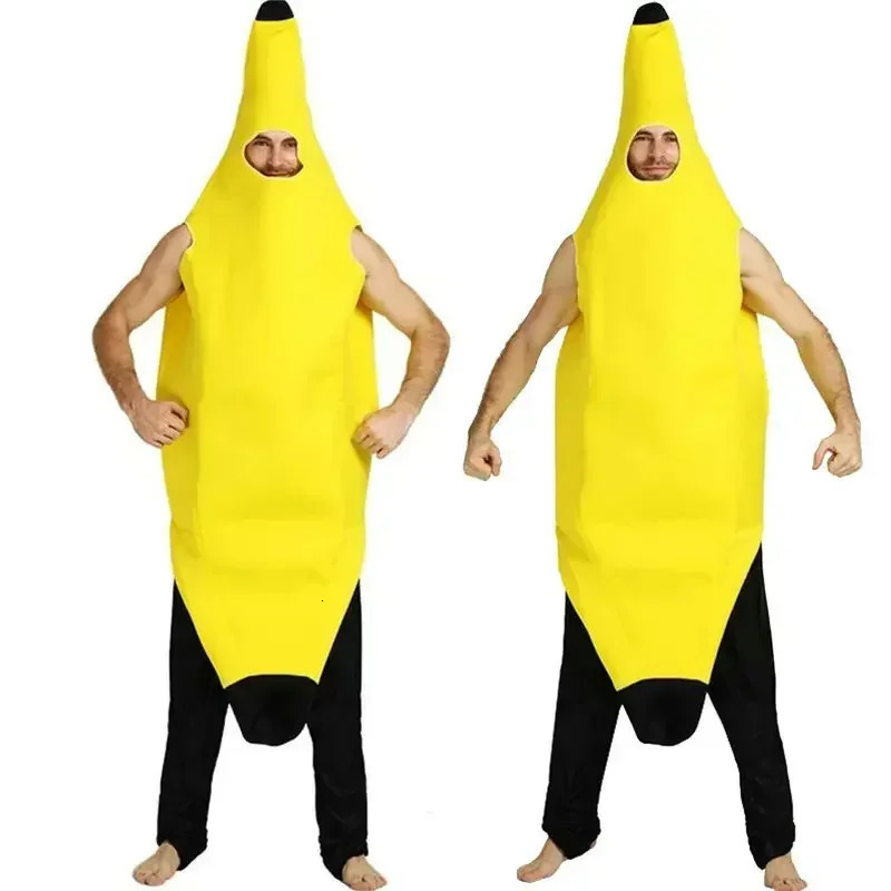 Adult Kids Unisex Funny Banana Cosplay Costume Suit Yellow Halloween Fruit Fancy Party Festival Dance Dress Costume 260902 - view 3