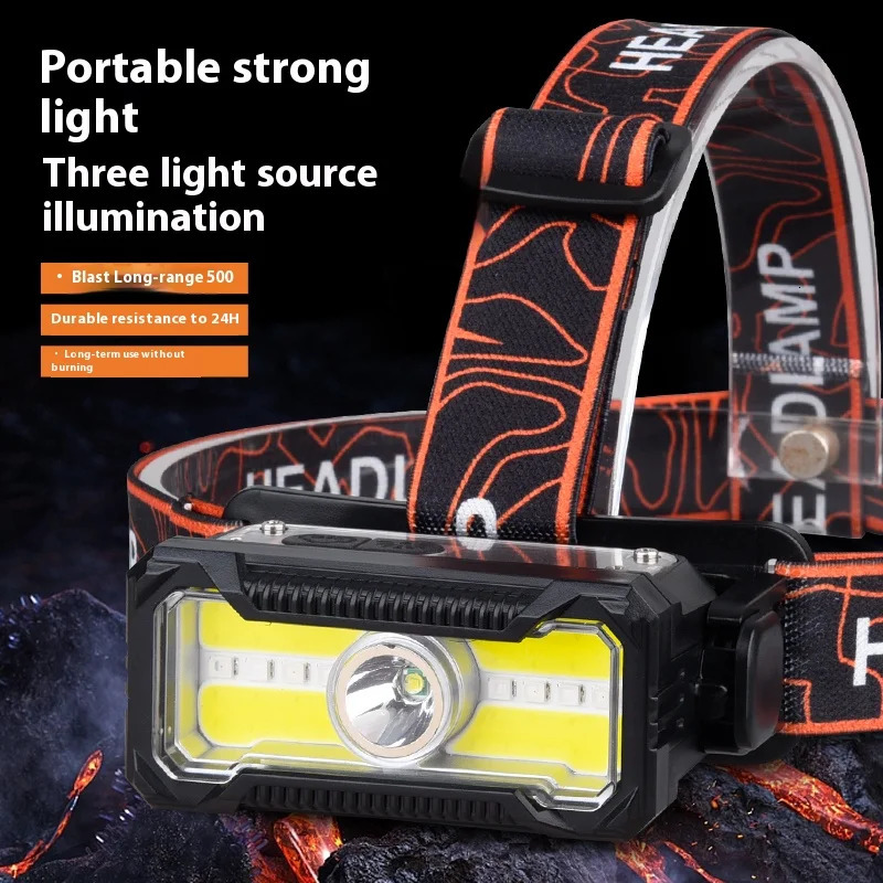 LED Headlamp 6-Modes Powerful Waterproof Headlight Type-C Rechargeable 18650 Head Torch Camping Fishing Emergency Lantern 260902 - view 1