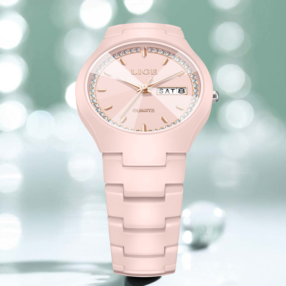 Fashionable Women's High-End Quartz Watch With Calendar, Waterproof, Multifunctional, Couple's Ceramic Watch, - view 4