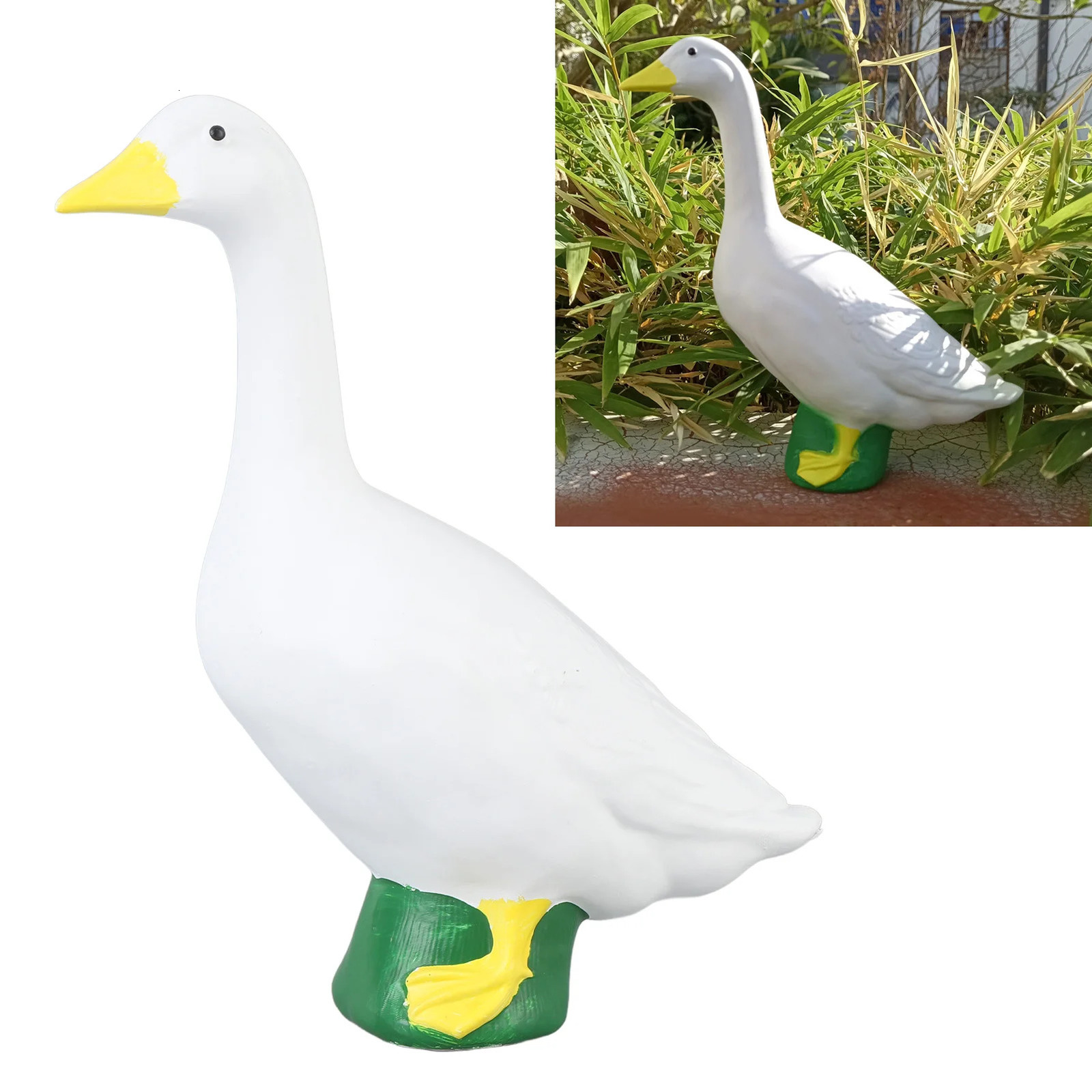 Garden Goose Statue Resin Delicate Details Lifelike Exquisite Craft Goose Figurine Sculpture Ornament Decoration for Home 260902 - view 4