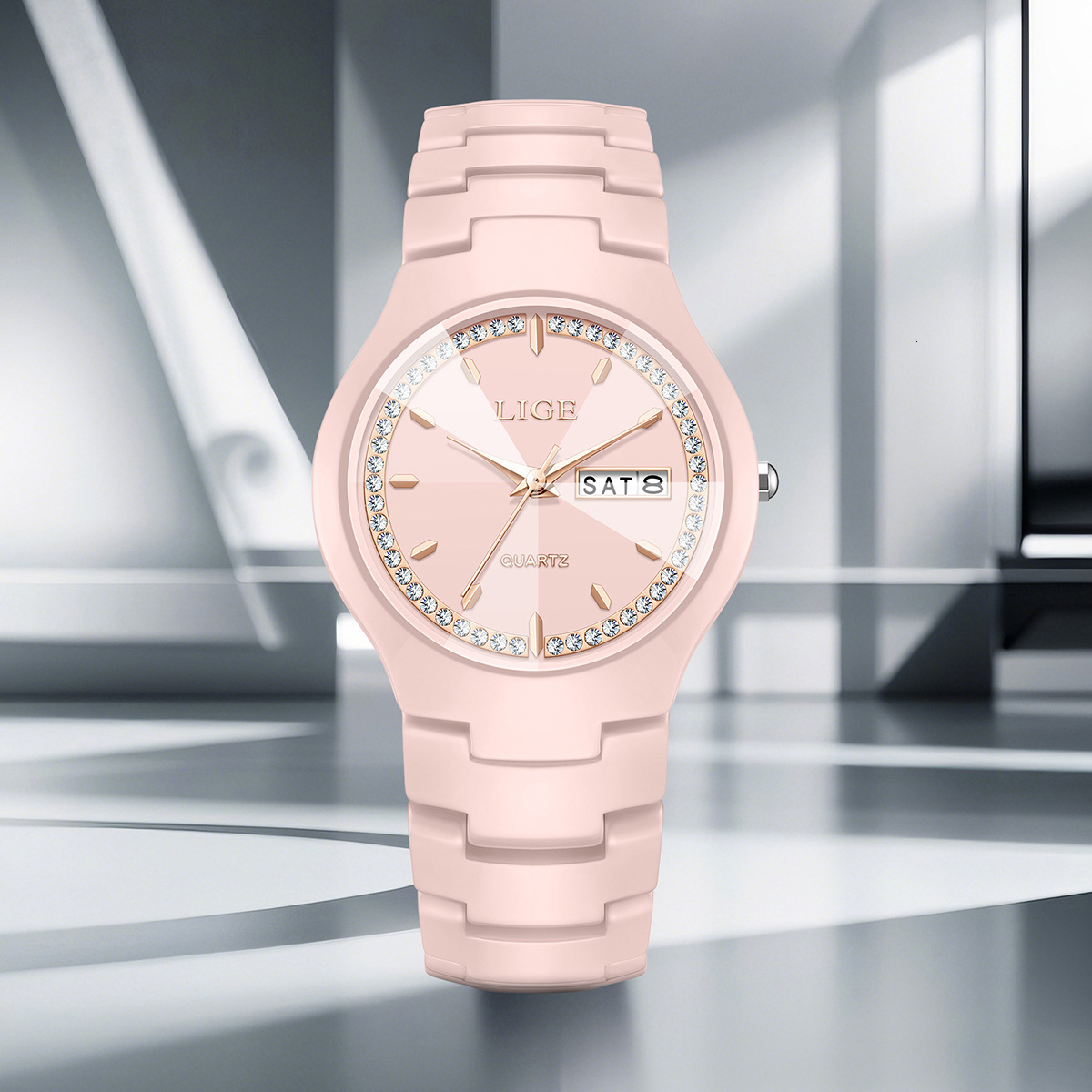 Fashionable Women's High-End Quartz Watch With Calendar, Waterproof, Multifunctional, Couple's Ceramic Watch, - view 3