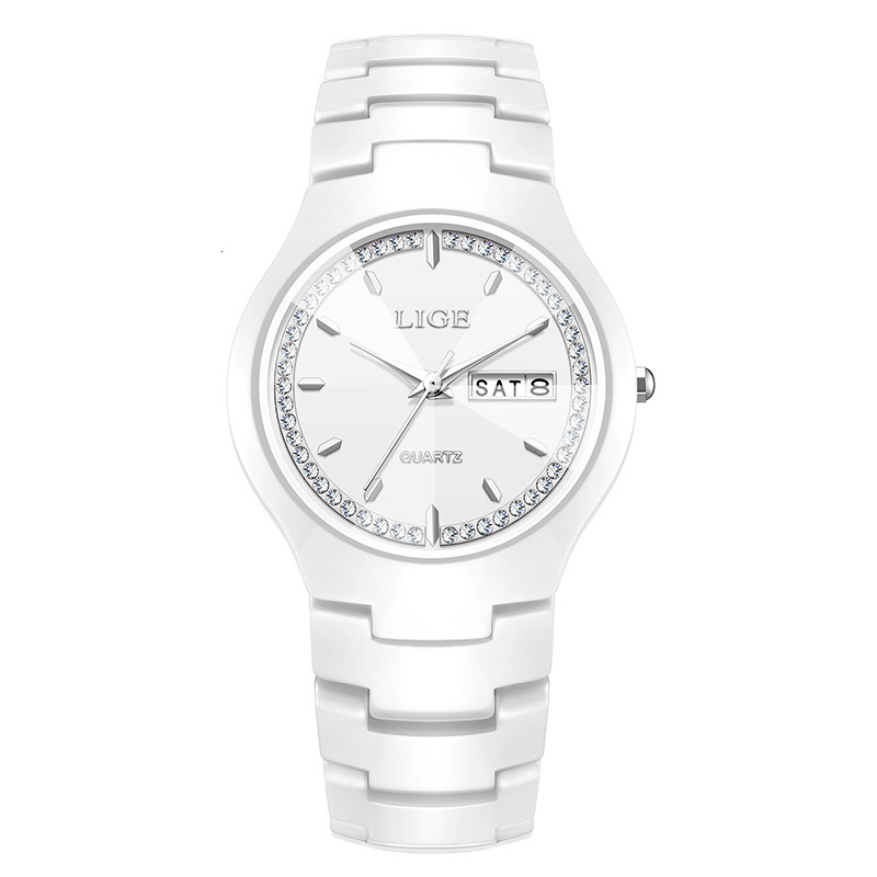 Fashionable Women's High-End Quartz Watch With Calendar, Waterproof, Multifunctional, Couple's Ceramic Watch, - view 9