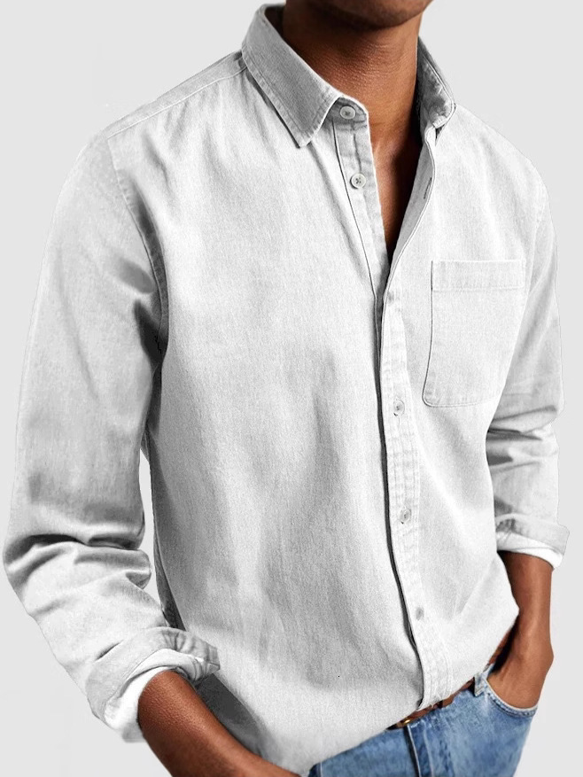 New Long Sleeve Turn-Down Collar Men's Shirt - view 4