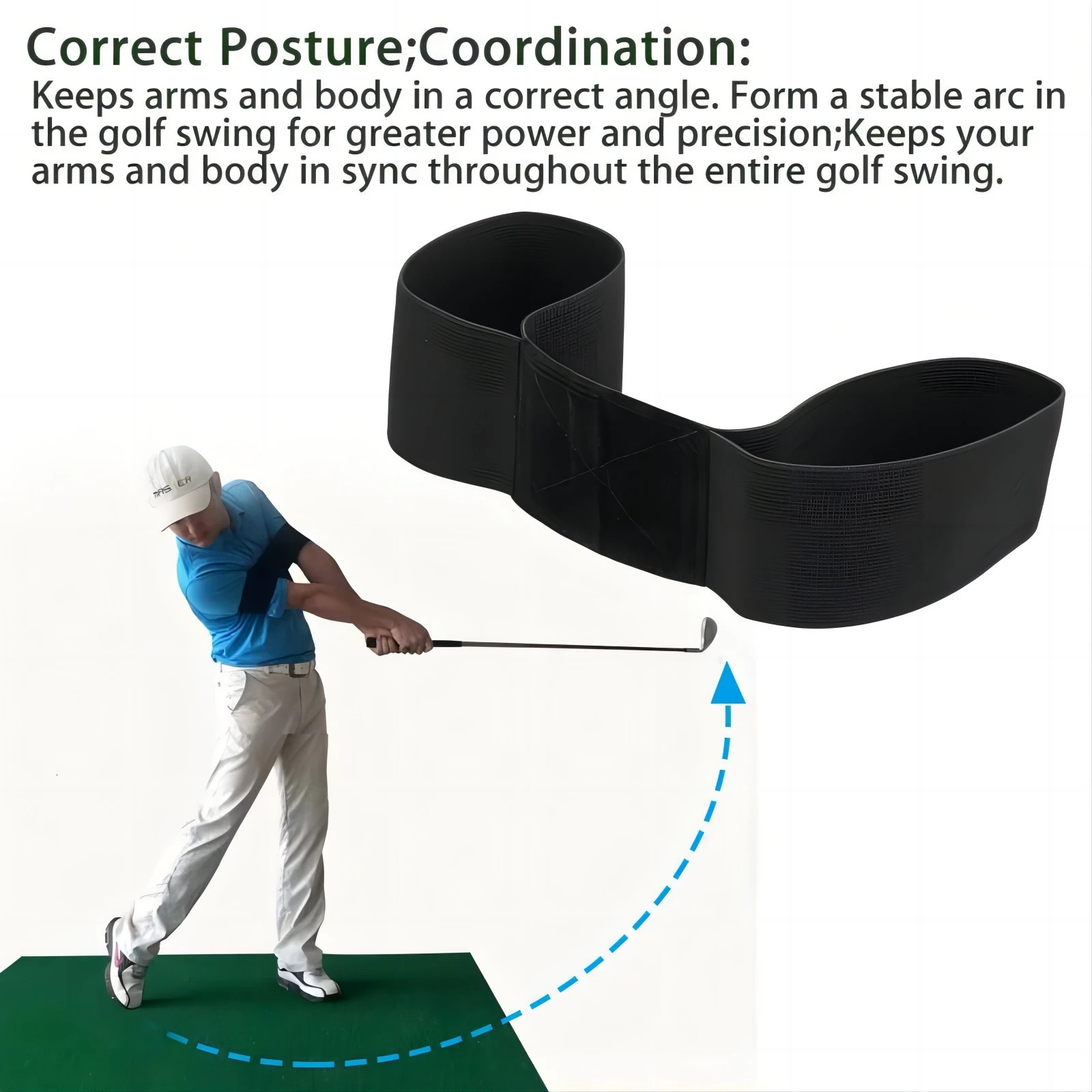 1PC Professional Elastic Golf Swing Trainer Arm Band Golf Swing Gesture Corrector For Men Women Beginners260902 - view 4
