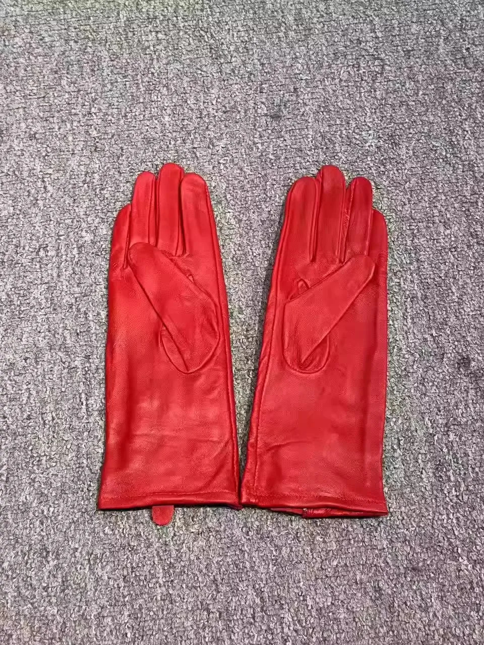 Women's Red Sheepskin Leather Zipper Gloves Girls Motorcycle Riding Driving Dancing Glove R3213 260902 - view 4