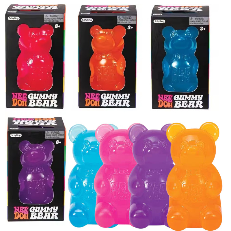 NeeDoh Cute Gummy Bear Maltose Soft Squeeze Blind Box Animal Shaped Squishy Fidget Toy Stress Relief All Ages 3 and Up 26Y0903