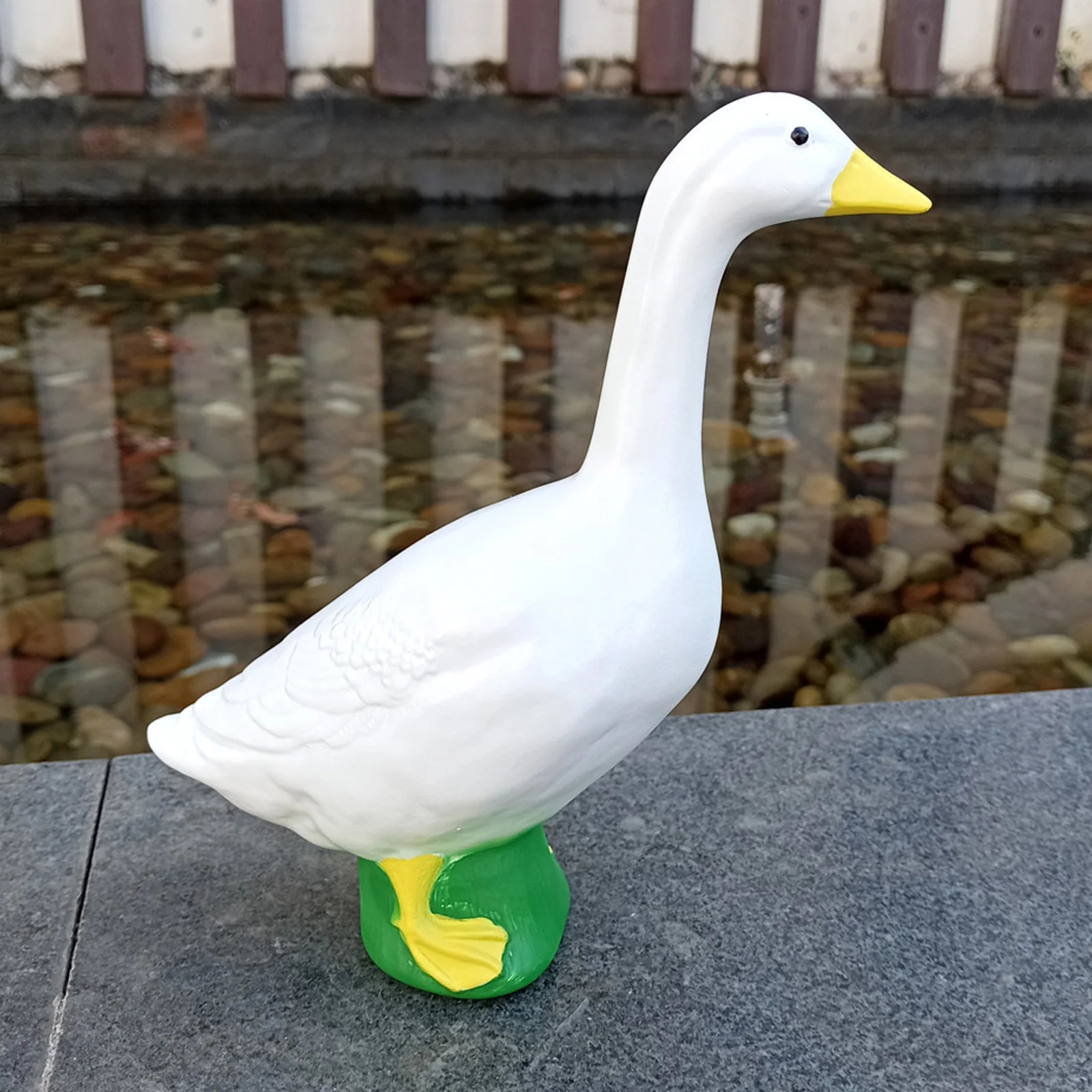 Garden Goose Statue Resin Delicate Details Lifelike Exquisite Craft Goose Figurine Sculpture Ornament Decoration for Home 260902 - view 3