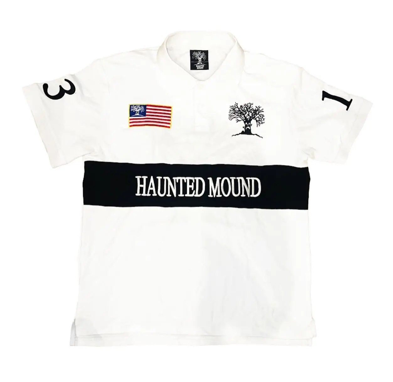 Men's Polos 2026 Haunted Mound Polo Shirt America Retro Street Hip Hop Short Sleeve Y2k Men Casual Top Baseball Clothing - view 5