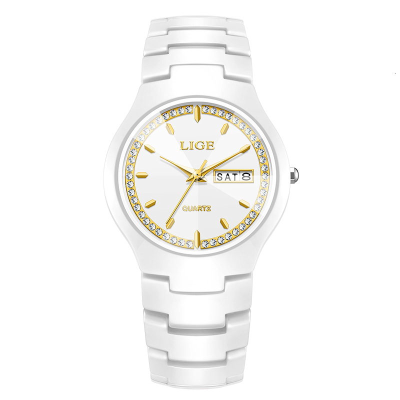 Fashionable Women's High-End Quartz Watch With Calendar, Waterproof, Multifunctional, Couple's Ceramic Watch, - view 8