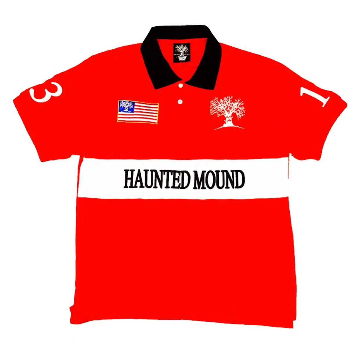 Men's Polos 2026 Haunted Mound Polo Shirt America Retro Street Hip Hop Short Sleeve Y2k Men Casual Top Baseball Clothing - view 4