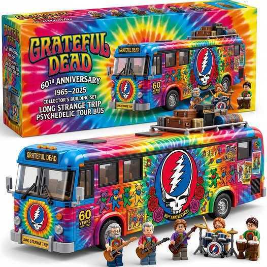 Grateful Dead 60th Anniversary Psychedelic Tour Bus Building Block Set Fan Collection Gift Model L260904L5PK - view 5