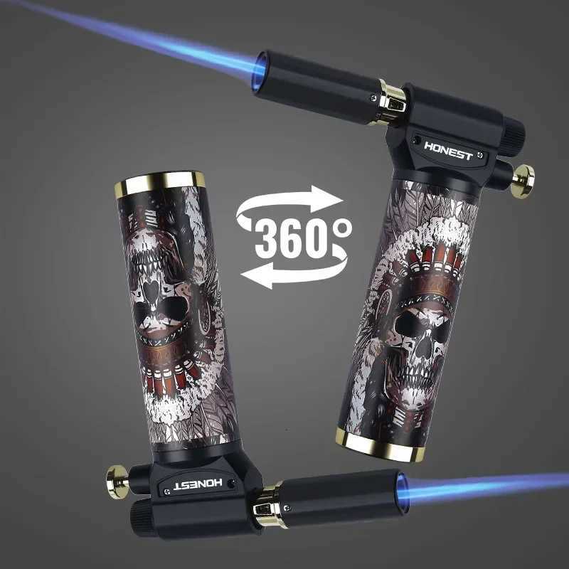 HONEST Outdoor Windproof BBQ Kitchen Baking Turbo Torch Multifunctional Butane Welding Gun Cigar Jet Flame Lighter L260903 - view 4