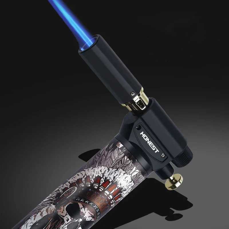 HONEST Outdoor Windproof BBQ Kitchen Baking Turbo Torch Multifunctional Butane Welding Gun Cigar Jet Flame Lighter L260903 - view 5